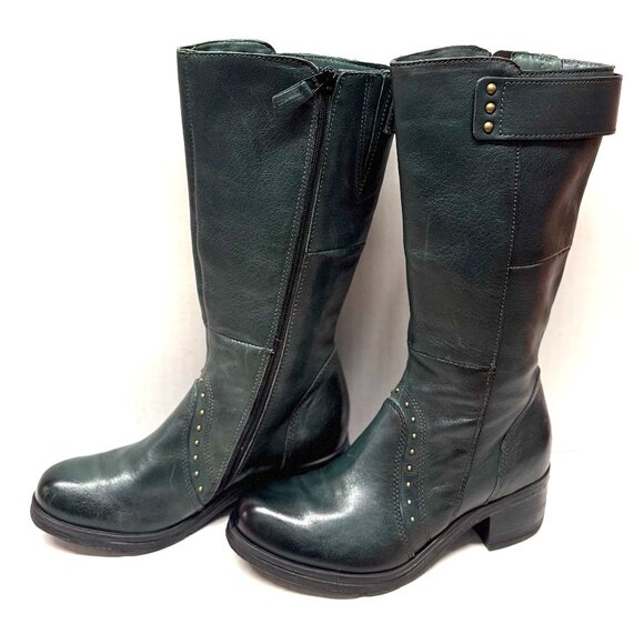 MIZ MOOZ MID CALF BOOTS SIDE ZIP GORE FOREST GREEN 37EU / 7US NEW # Z-09 - Picture 1 of 4